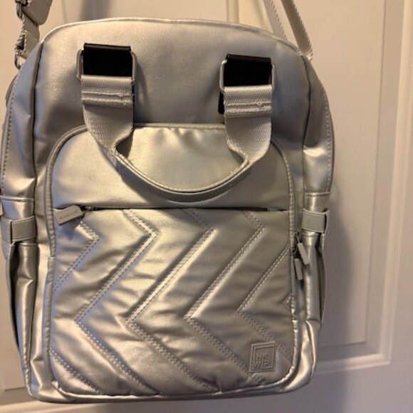 Ihkwip Handbags - IHKWIP Convertible Everyday Explorer Backpack/Crossbody/Shoulder Silver Bag